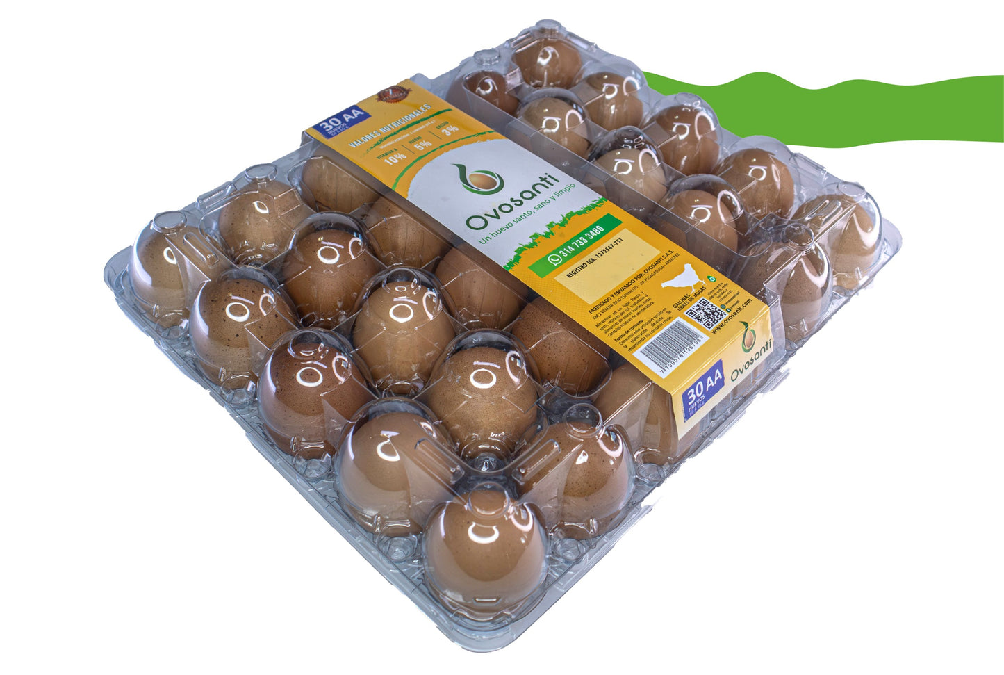 Cubeta de Huevos Marrones - AA - 30 Unidades. Pet